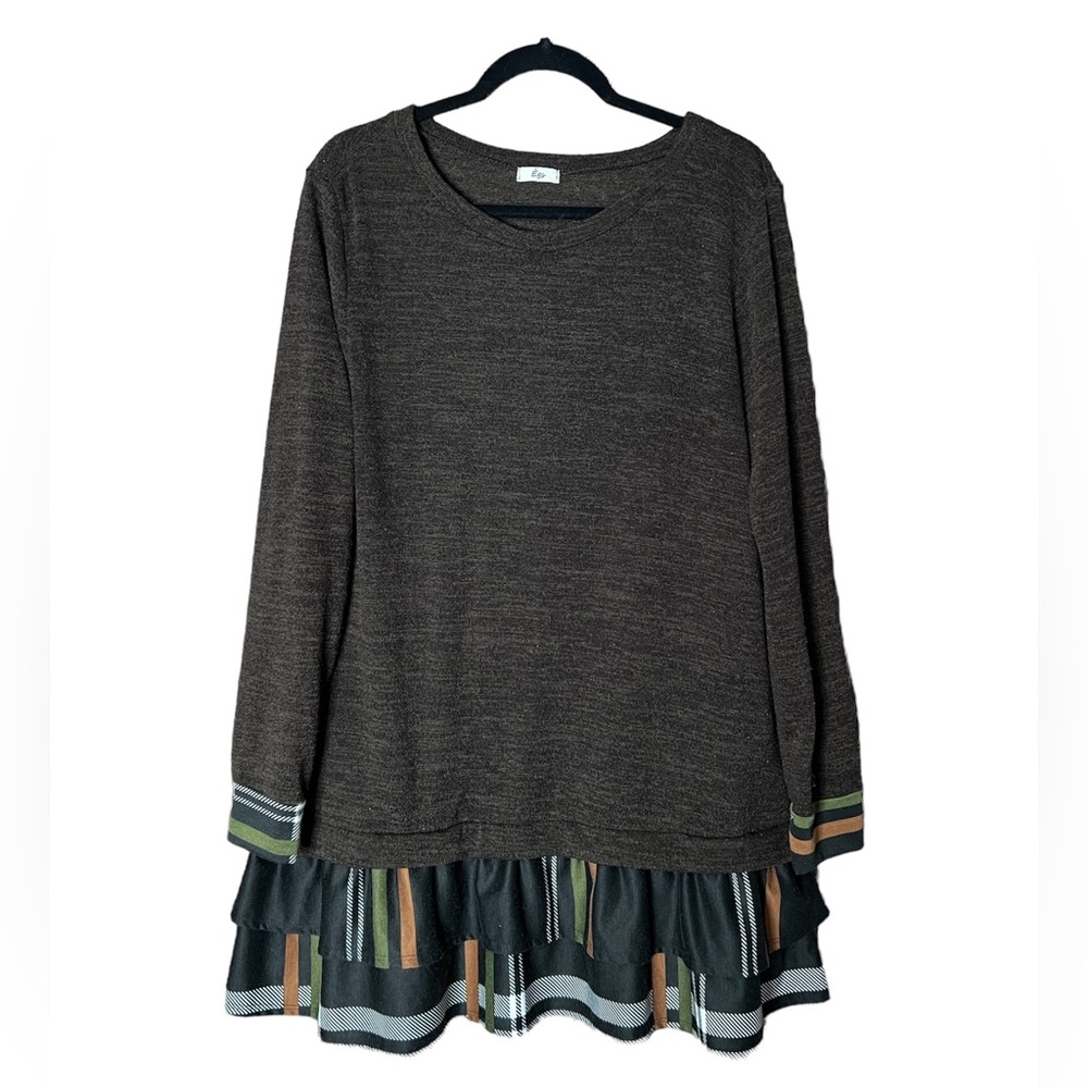 Egy Plaid Trim Dress